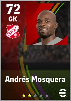 Andres Mosquera eFootball 2026 player card — 72 OVR GK