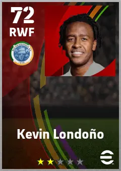 Kevin Londono eFootball 2026 player card — 72 OVR RWF