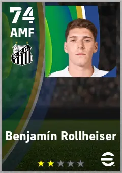 Benjamin Rollheiser eFootball 2026 player card — 74 OVR AMF