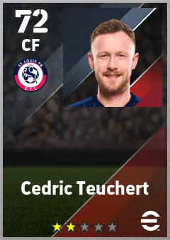 Cedric Teuchert eFootball 2026 player card — 72 OVR CF