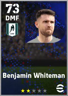 Benjamin Whiteman eFootball 2026 player card — 73 OVR DMF
