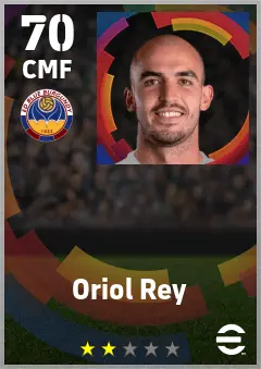 Oriol Rey eFootball 2026 player card — 70 OVR CMF