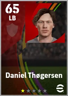 Daniel Thogersen eFootball 2026 player card — 65 OVR LB