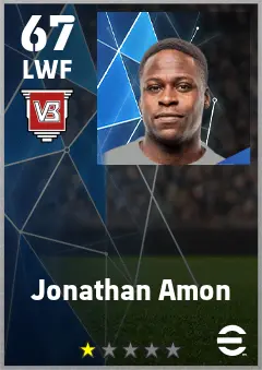 Jonathan Amon eFootball 2026 player card — 67 OVR LWF
