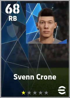 Svenn Crone eFootball 2026 player card — 68 OVR RB