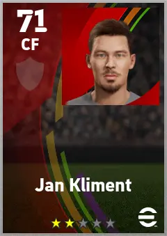 Jan Kliment eFootball 2026 player card — 71 OVR CF