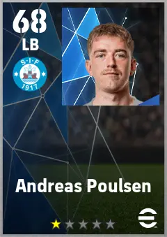 Andreas Poulsen eFootball 2026 player card — 68 OVR LB