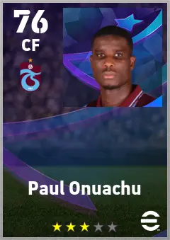 Paul Onuachu eFootball 2026 player card — 76 OVR CF