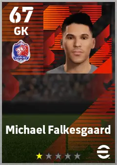 Michael Falkesgaard eFootball 2026 player card — 67 OVR GK