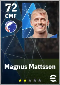 Magnus Mattsson eFootball 2026 player card — 72 OVR CMF