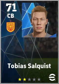 Tobias Salquist eFootball 2026 player card — 71 OVR CB
