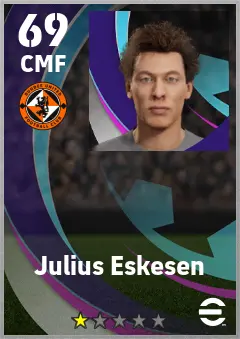 Julius Eskesen eFootball 2026 player card — 69 OVR CMF