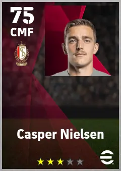 Casper Nielsen eFootball 2026 player card — 75 OVR CMF