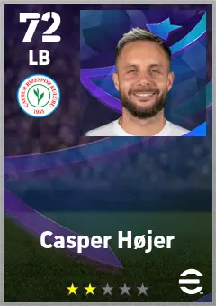 Casper Hojer eFootball 2026 player card — 72 OVR LB