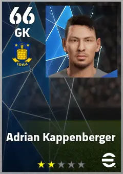 Adrian Kappenberger eFootball 2026 player card, 66 OVR GK