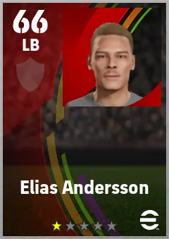 Elias Andersson eFootball 2026 player card — 66 OVR LB