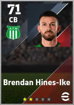 Brendan Hines-Ike eFootball 2026 player card — 71 OVR CB