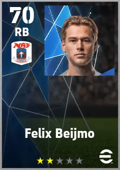 Felix Beijmo eFootball 2026 player card — 70 OVR RB