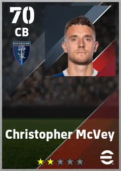 Christopher McVey eFootball 2026 player card — 70 OVR CB