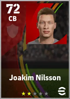 Joakim Nilsson eFootball 2026 player card — 72 OVR CB