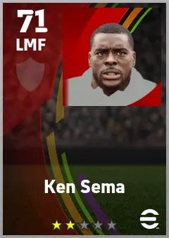 Ken Sema eFootball 2026 player card — 71 OVR LMF