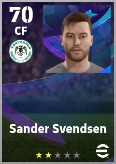 Sander Svendsen eFootball 2026 player card — 70 OVR CF