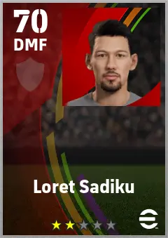 Loret Sadiku eFootball 2026 player card — 70 OVR DMF