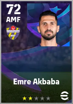Emre Akbaba eFootball 2026 player card — 72 OVR AMF