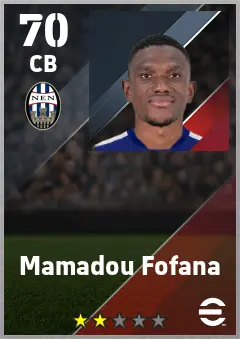 Mamadou Fofana eFootball 2026 player card — 70 OVR CB