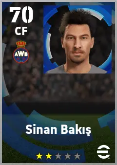 Sinan Bakis eFootball 2026 player card — 70 OVR CF