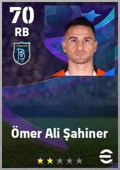 Omer Ali Sahiner eFootball 2026 player card — 70 OVR RB