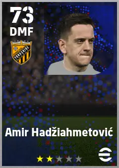 Amir Hadziahmetovic eFootball 2026 player card — 73 OVR DMF