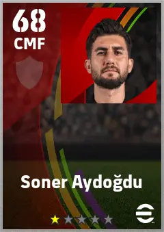 Soner Aydogdu eFootball 2026 player card — 68 OVR CMF