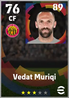 Vedat Muriqi eFootball 2026 player card — 76 OVR CF