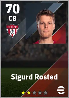 Sigurd Rosted eFootball 2026 player card — 70 OVR CB