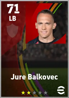 Jure Balkovec eFootball 2026 player card — 71 OVR LB