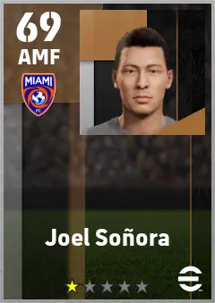 Joel Sonora eFootball 2026 player card — 69 OVR AMF