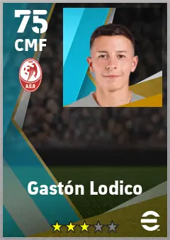 Gaston Lodico eFootball 2026 player card — 75 OVR CMF