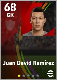 Juan David Ramirez eFootball 2026 player card — 68 OVR GK