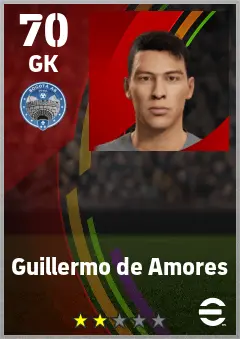 Guillermo de Amores eFootball 2026 player card — 70 OVR GK
