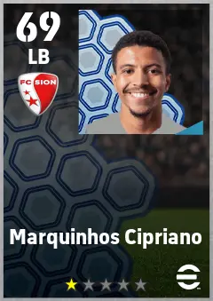 Marquinhos Cipriano eFootball 2026 player card — 69 OVR LB