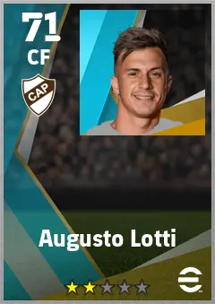 Augusto Lotti eFootball 2026 player card — 71 OVR CF