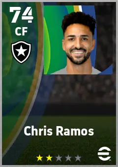 Chris Ramos eFootball 2026 player card — 74 OVR CF