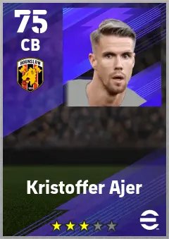 Kristoffer Ajer eFootball 2026 player card — 75 OVR CB