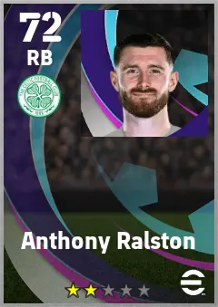 Anthony Ralston eFootball 2026 player card — 72 OVR RB