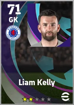 Liam Kelly eFootball 2026 player card — 71 OVR GK