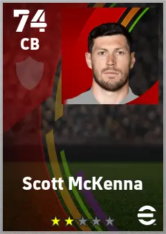 Scott McKenna eFootball 2026 player card — 74 OVR CB