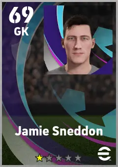 Jamie Sneddon eFootball 2026 player card — 69 OVR GK