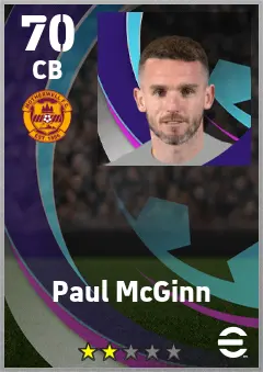 Paul McGinn eFootball 2026 player card — 70 OVR CB