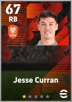 Jesse Curran eFootball 2026 player card — 67 OVR RB
